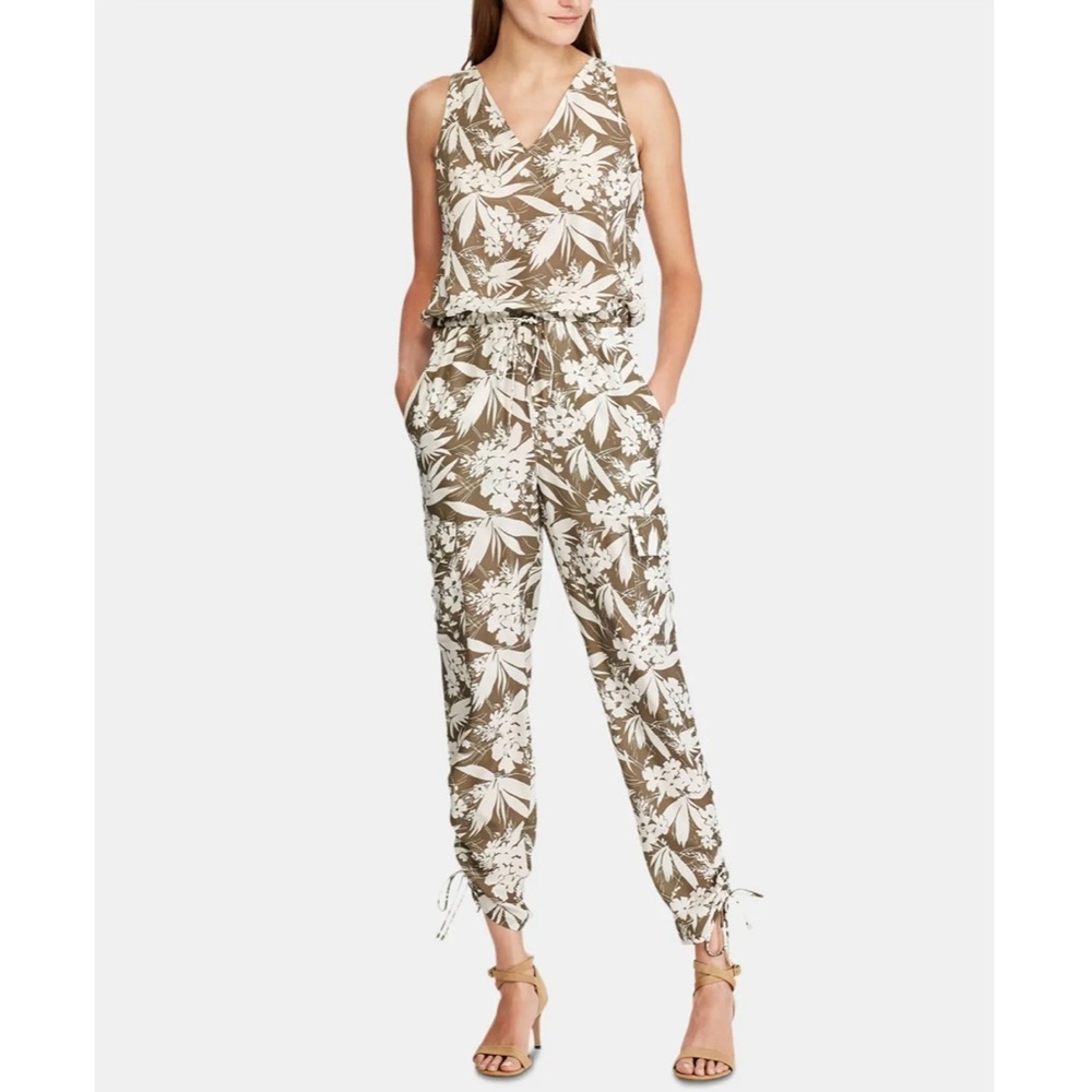 Ralph Lauren Olive Jumpsuit V Neck